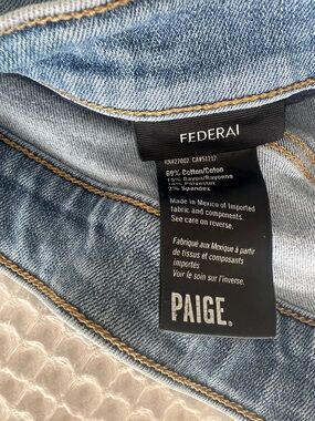 PAIGE Federal Slim Straight Jeans in Light Blue Denim